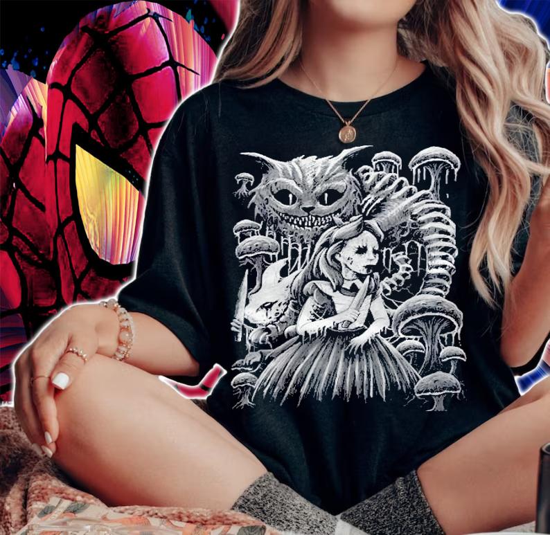 Alice In Wonderland Cheshire Cat Murderland Malice Rabbit Halloween Pullover T-shirt t-shirt