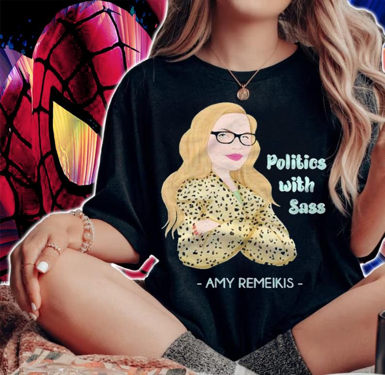 Amy Remeikis politics with Sass T-shirt t-shirt woman shirt