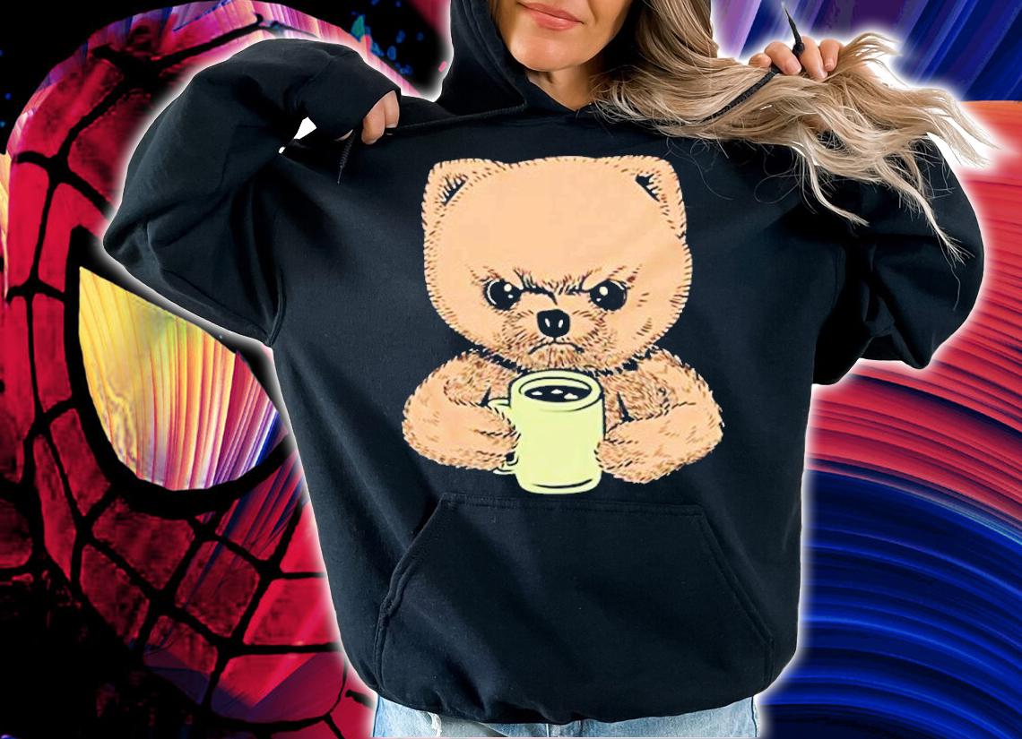 Angry Pomeranian Drinking Coffee Unisex T-Shirt t-shirt hoodie