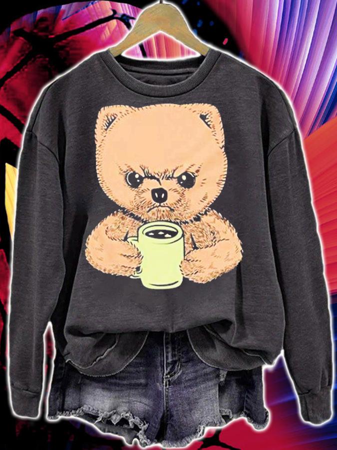 Angry Pomeranian Drinking Coffee Unisex T-Shirt t-shirt sweatshirt