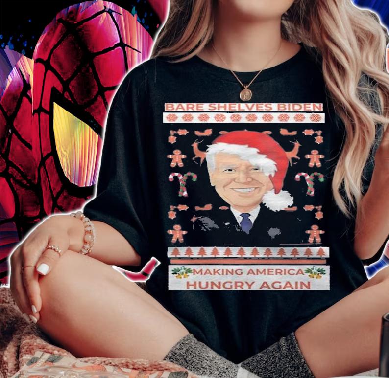 Bare Shelves Biden Merry Christmas 2021 T-Shirt t-shirt