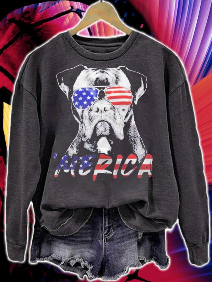 Boxer Dog American Usa Flag Merica 4Th Of July Dog Lover Shirt t-shirt sweatshirt