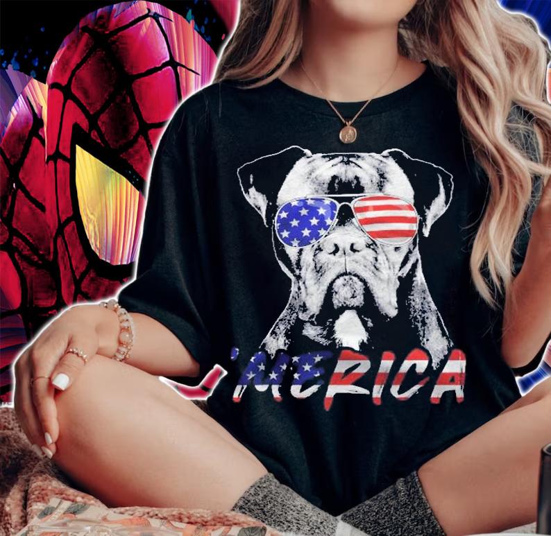 Boxer Dog American Usa Flag Merica 4Th Of July Dog Lover Shirt t-shirt woman shirt