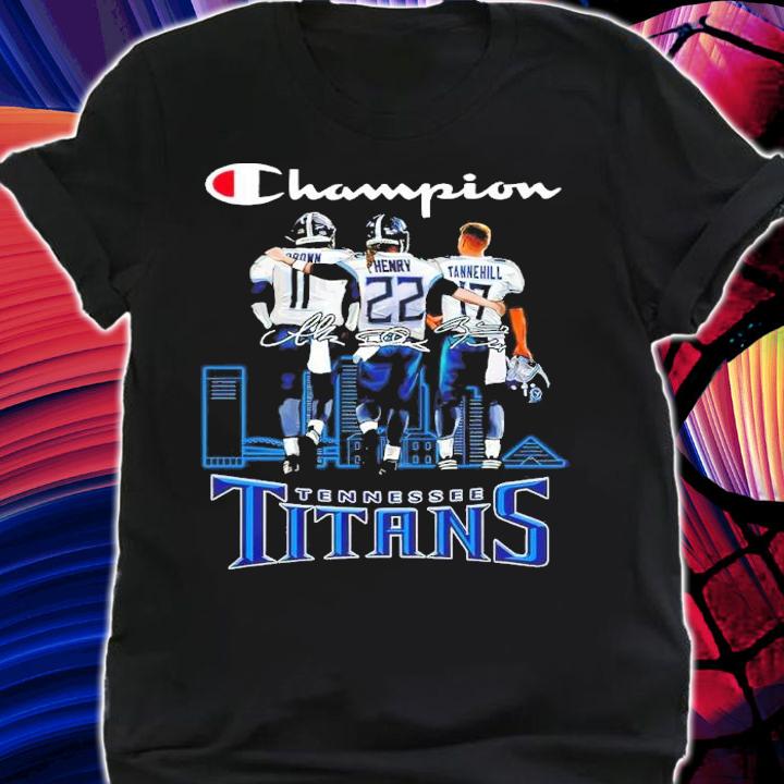 Champion A.J. Brown Derrick Henry And Ryan Tannehill Signatures Tennessee Titans Shirt t-shirt shirt