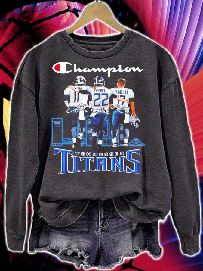 Champion A.J. Brown Derrick Henry And Ryan Tannehill Signatures Tennessee Titans Shirt t-shirt sweatshirt