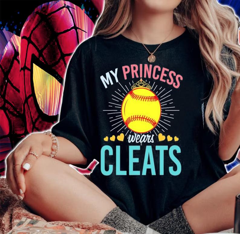 Softball Cleats Softball Player Girls Princess Softball T-shirt t-shirt