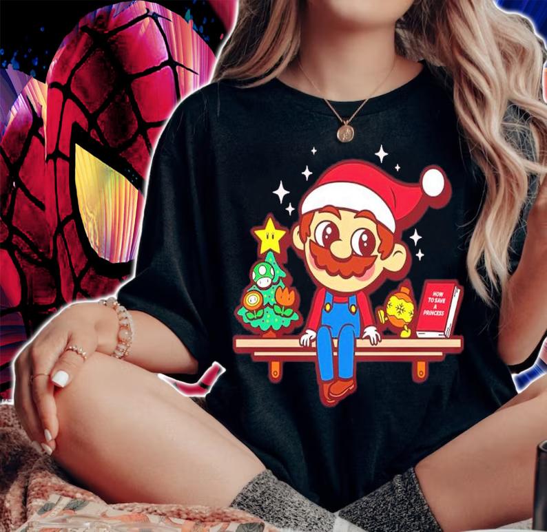 Mario Plumber On The Shelf Christmas Shirt t-shirt