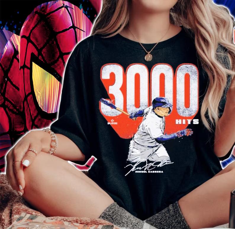Miguel Cabrera Detroit 3000 Hits Baseball Sigantures Shirt t-shirt woman shirt