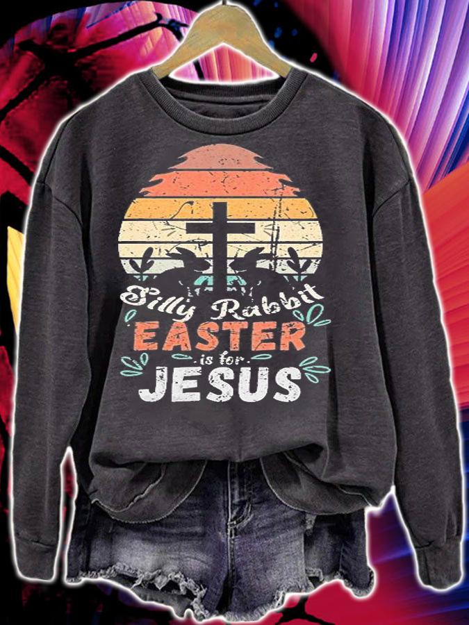 Silly Rabbit Easter Is For Jesus Religious Christian Retro T-Shirt t-shirt