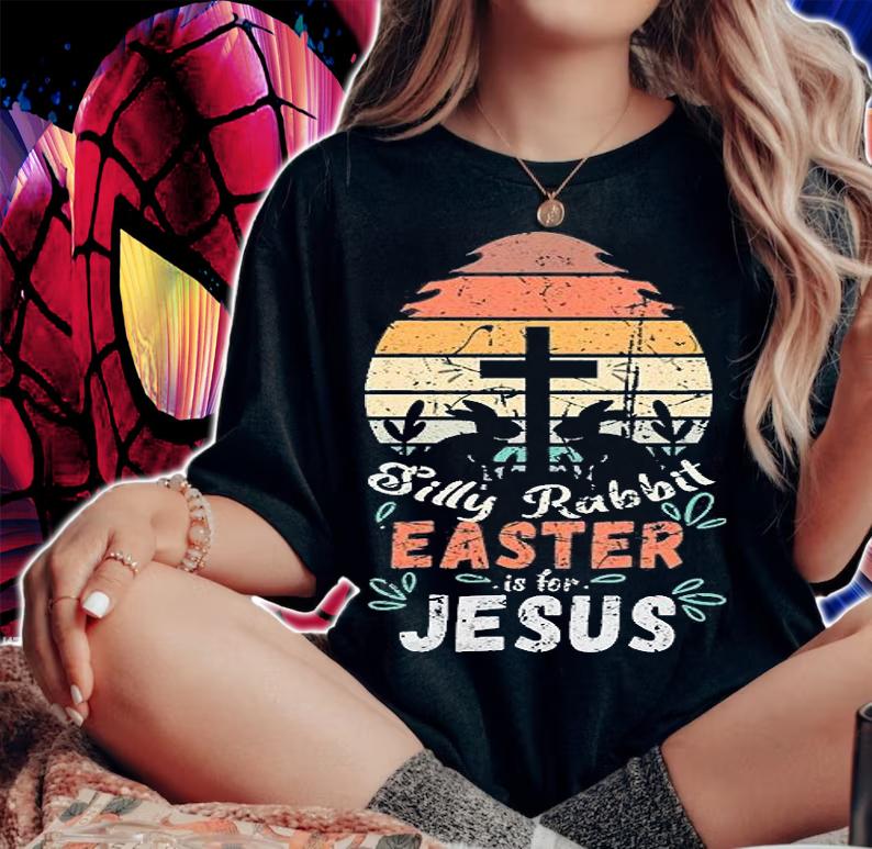 Silly Rabbit Easter Is For Jesus Religious Christian Retro T-Shirt t-shirt