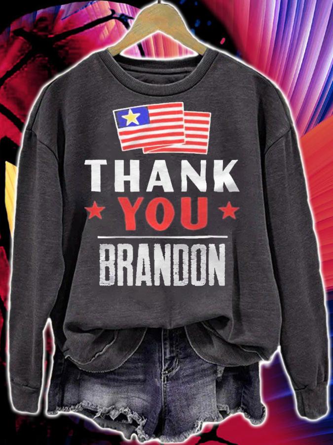 Thank you Brandon Us flag T-shirt t-shirt