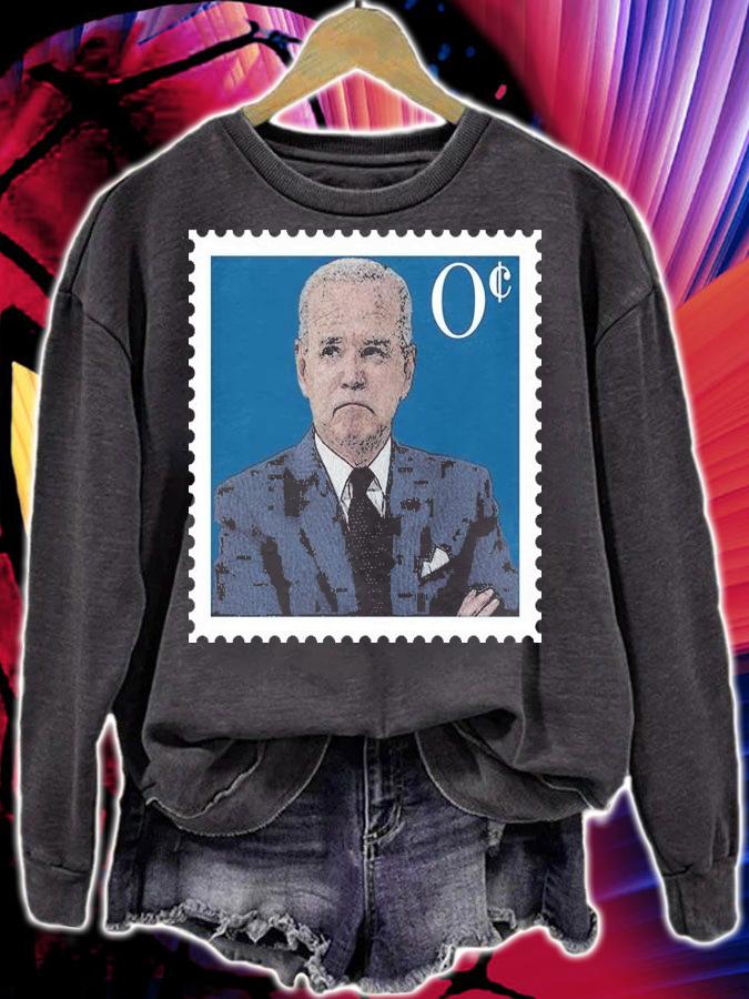 Joe Biden Zero Cents Stamp 0 Funny Worthless President T-Shirt t-shirt