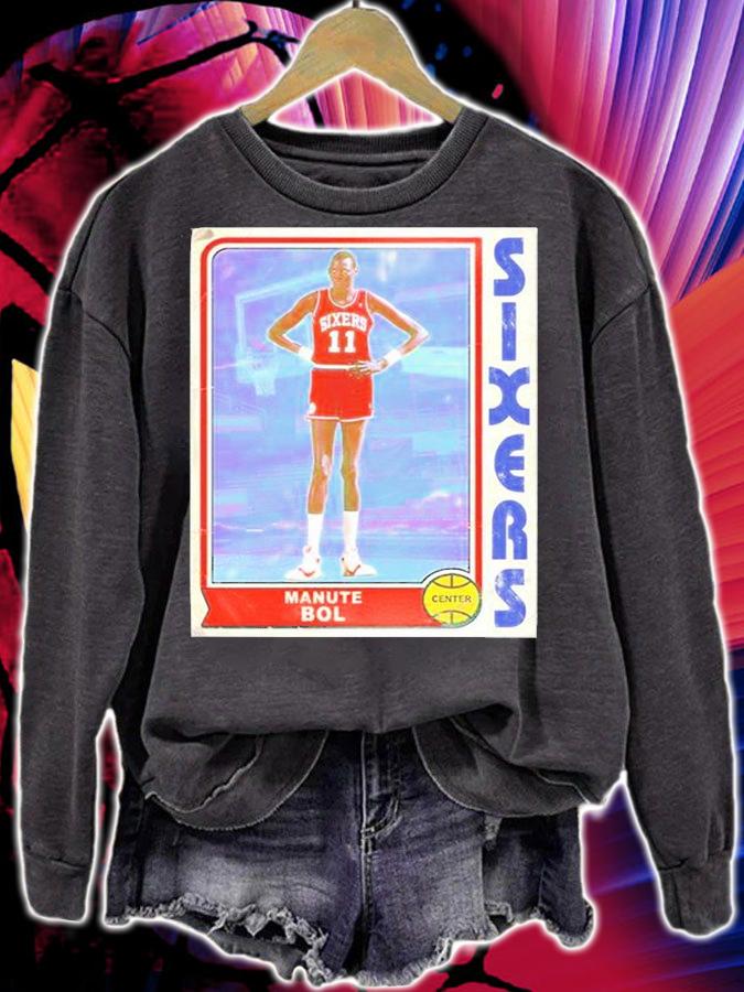 Manute Bol Retro Style 90s Basketball Card T-Shirt t-shirt