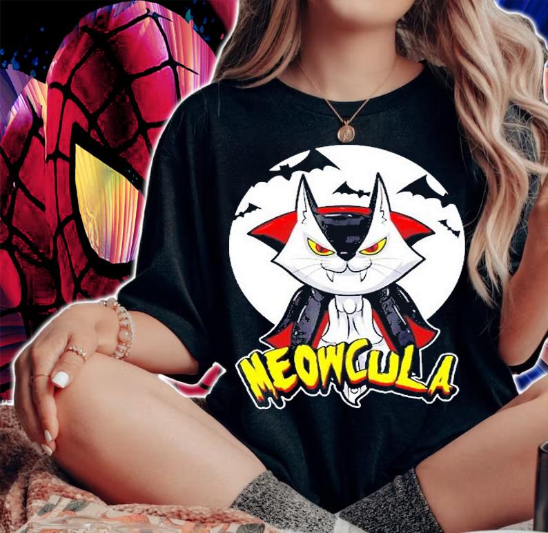 Meowcula Cat Vampire Feline Halloween Costume T-Shirt t-shirt woman shirt