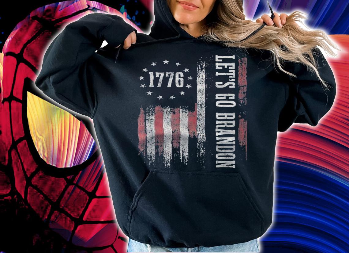 New Design 1776 Let's Go Brandon USA Flag Vintage T-Shirt t-shirt hoodie