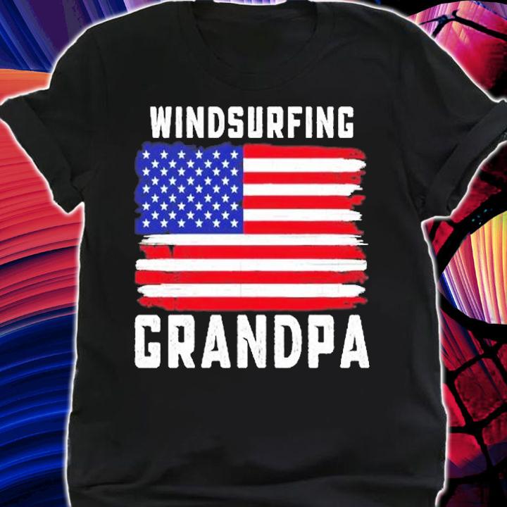 Windsurfing Grandpa American Flag July 4th T-Shirt t-shirt shirt