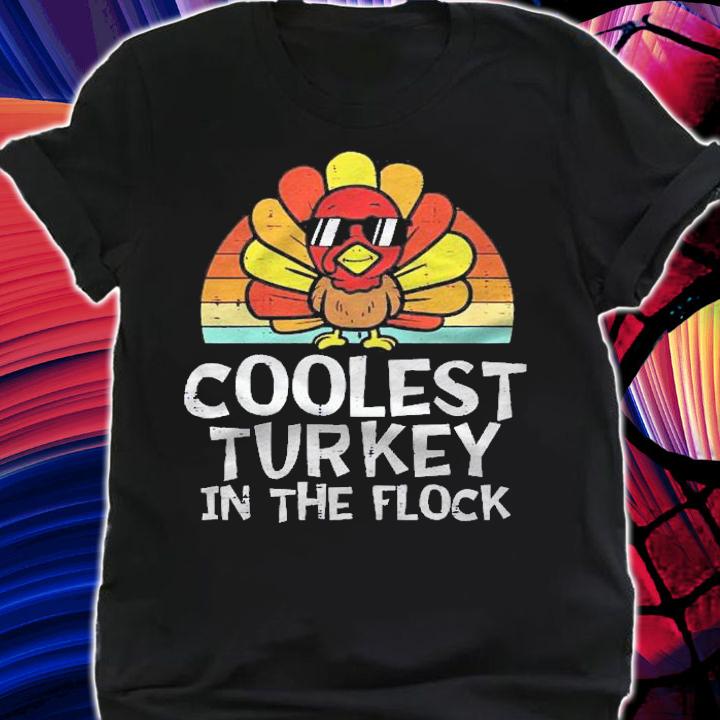 Kids Coolest Turkey In The Flock Toddler Boys Thanksgiving Kids Shirt t-shirt shirt