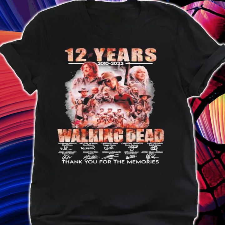 Official 12 Years 2010-2022 The Walking Dead Signatures Thank You For The Memories Shirt t-shirt shirt