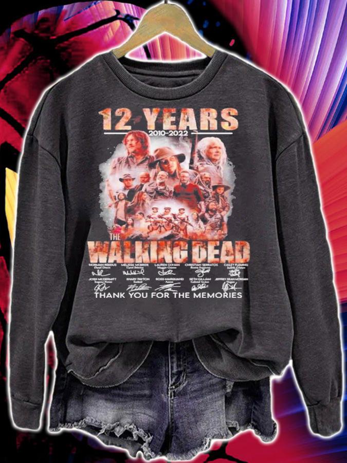 Official 12 Years 2010-2022 The Walking Dead Signatures Thank You For The Memories Shirt t-shirt sweatshirt