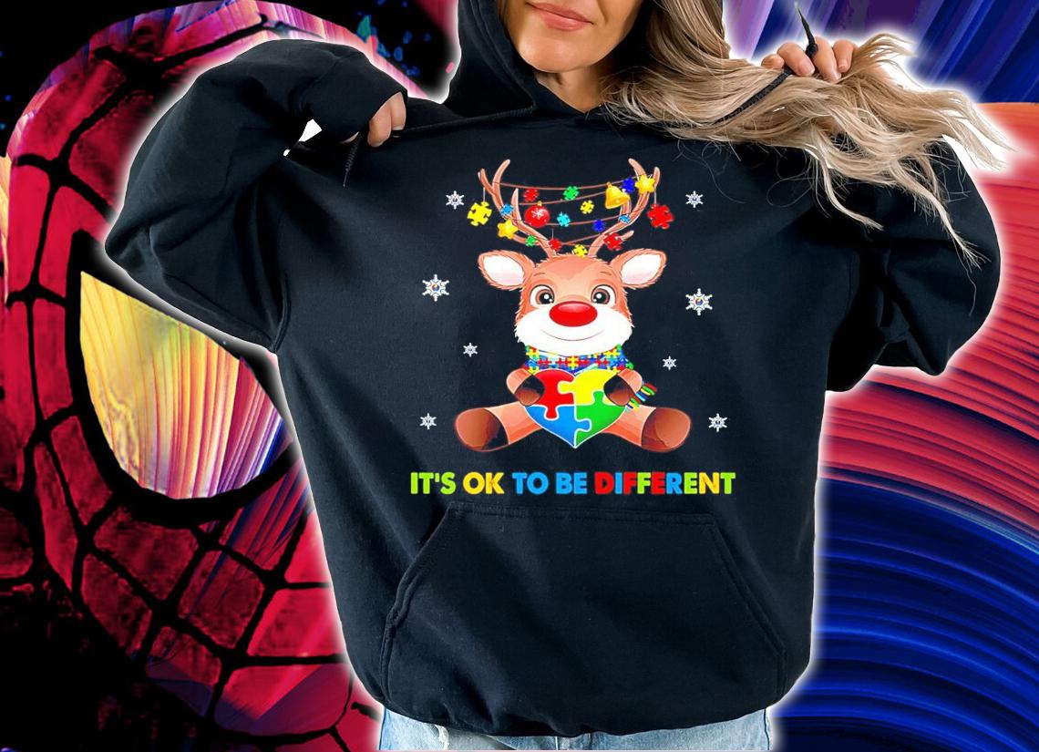 Reindeer Autism Awareness It's Ok To Be Different Shirt t-shirt hoodie