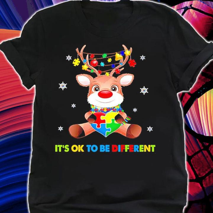 Reindeer Autism Awareness It's Ok To Be Different Shirt t-shirt shirt