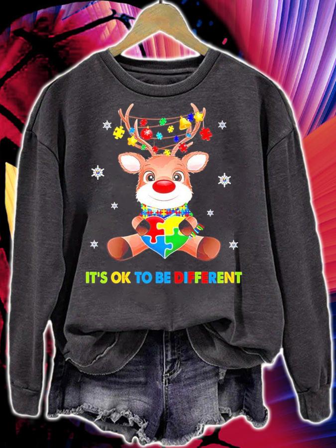 Reindeer Autism Awareness It's Ok To Be Different Shirt t-shirt sweatshirt