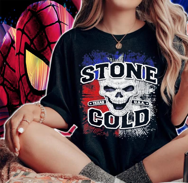 Stone Cold Steve Austin Texas Flag Skull Shirt t-shirt woman shirt