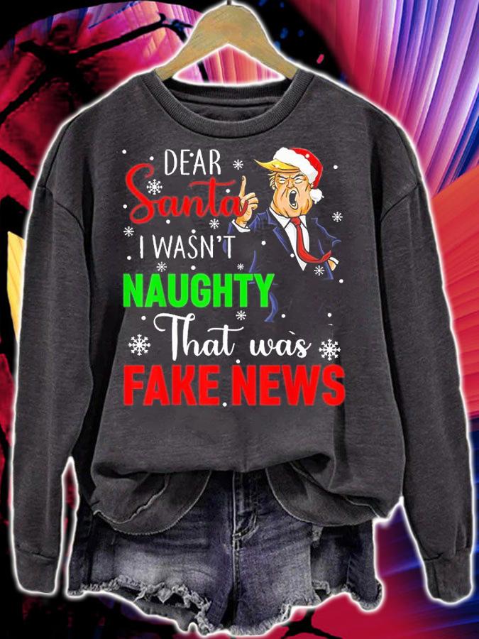 Trump Christmas Pajamas Dear Santa Fake News T-Shirt t-shirt