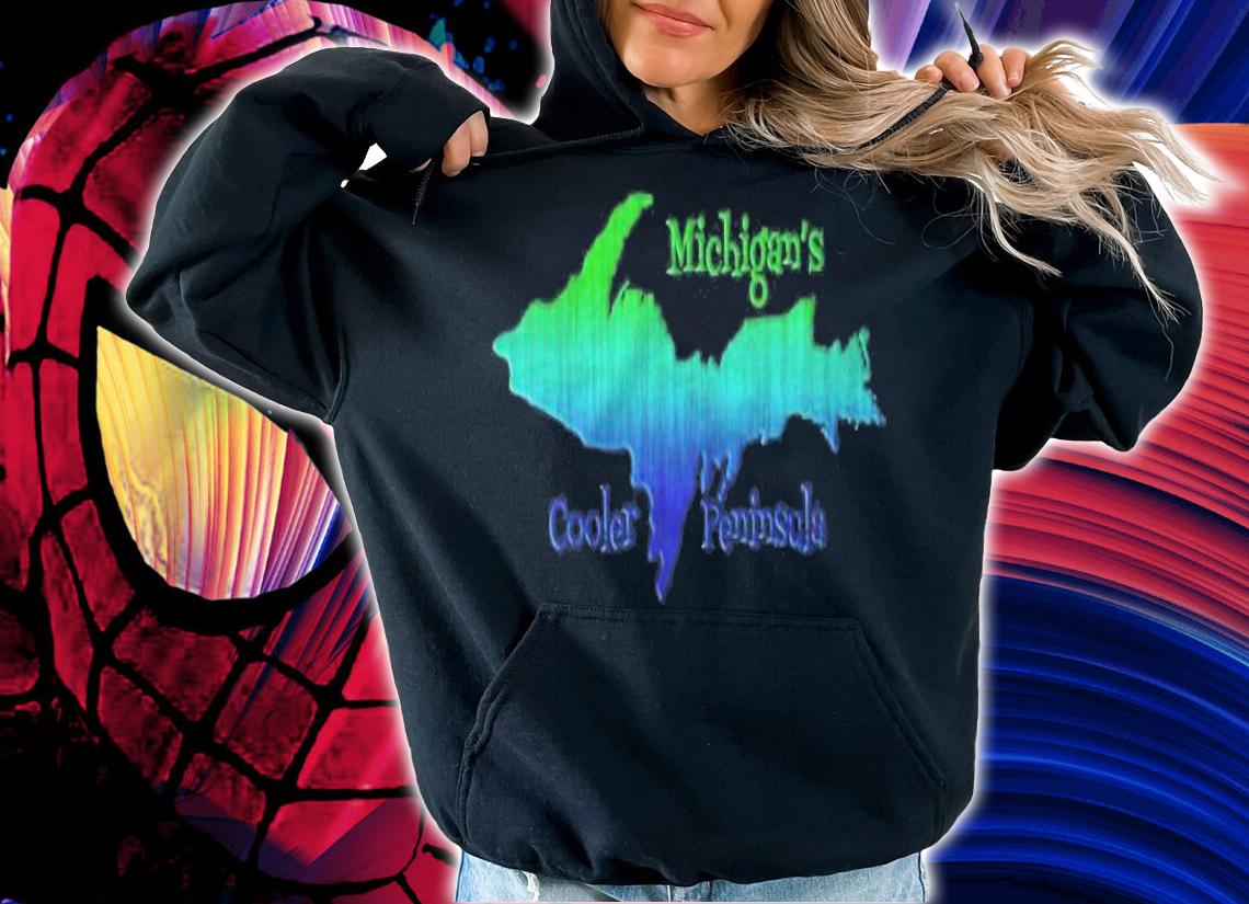 Womens Michigans Cooler Peninsula Yoopers Northern Upper Half Up T-shirt t-shirt hoodie