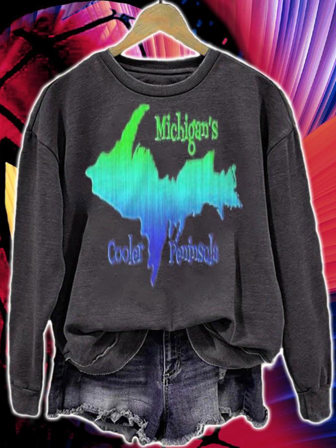 Womens Michigans Cooler Peninsula Yoopers Northern Upper Half Up T-shirt t-shirt sweatshirt