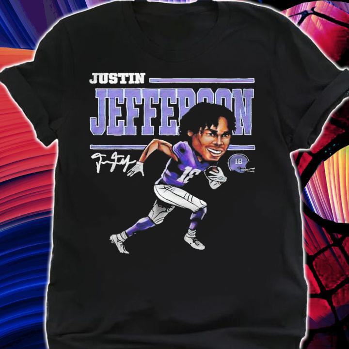 Justin Jefferson cartoon signature T-shirt t-shirt shirt