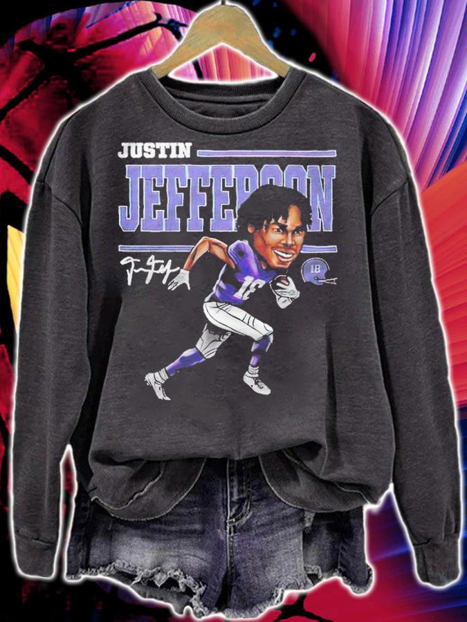 Justin Jefferson cartoon signature T-shirt t-shirt sweatshirt