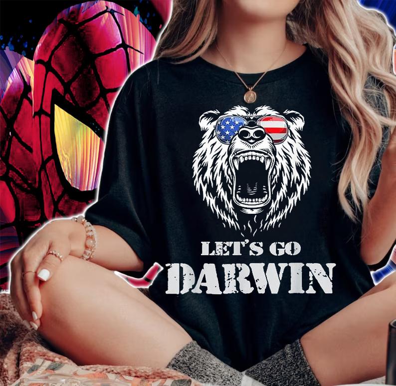 Let's Go Darwin Shirt Funny Sarcastic Men Lets Go Darwin Sunglasses T-Shirt t-shirt woman shirt