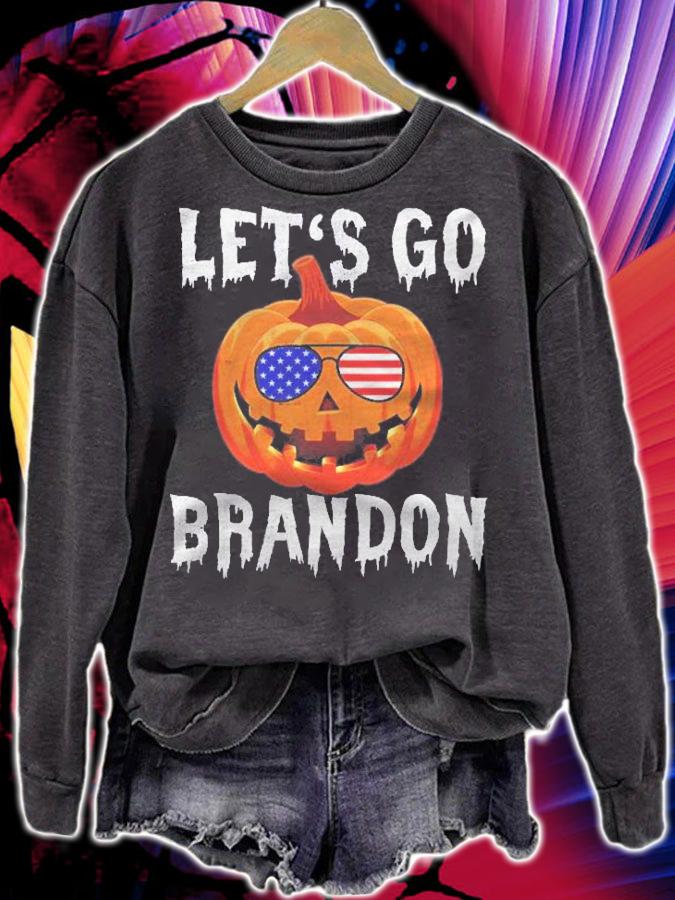 Usa Sunglasses Pumpkin Lets Go Brandon Halloween t-shirt