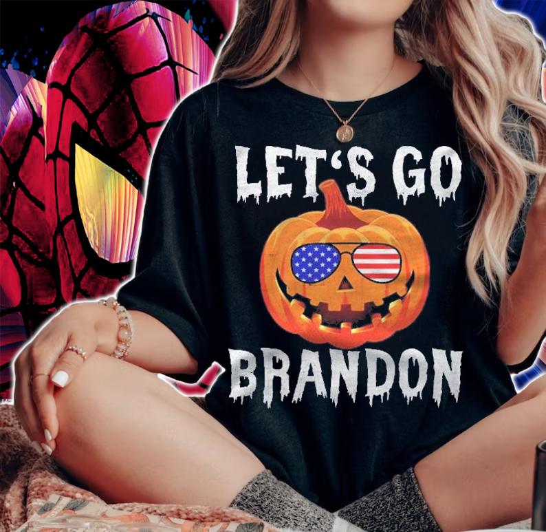 Usa Sunglasses Pumpkin Lets Go Brandon Halloween t-shirt