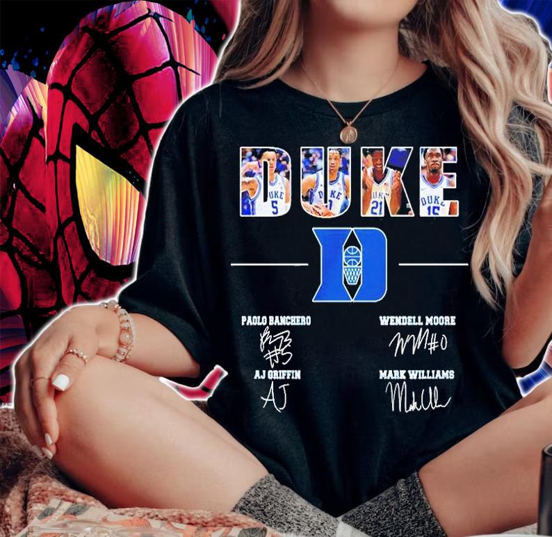 Duke Blue Devils Best Players Paolo Banchero Wendell Moore Aj Griffin Mark Williams Signatures T-Shirt t-shirt woman shirt