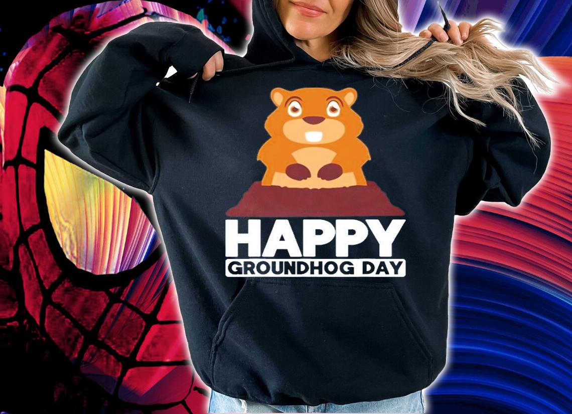 Happy Groundhog Day Woodchuck On A Hole Forecast T-Shirt t-shirt