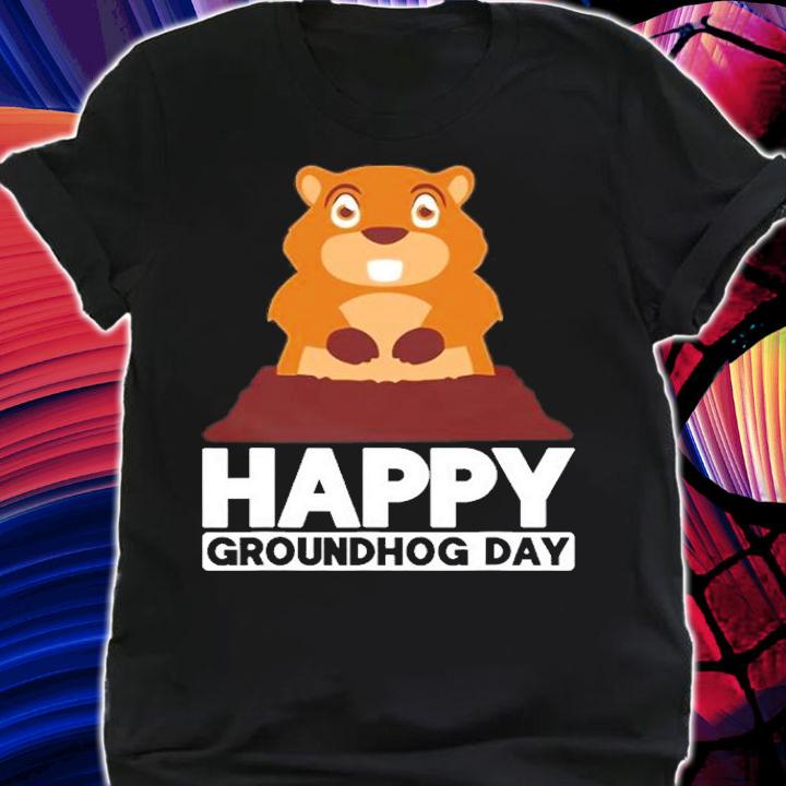 Happy Groundhog Day Woodchuck On A Hole Forecast T-Shirt t-shirt