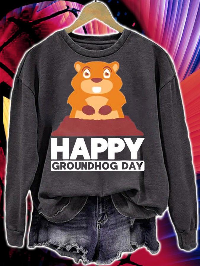 Happy Groundhog Day Woodchuck On A Hole Forecast T-Shirt t-shirt