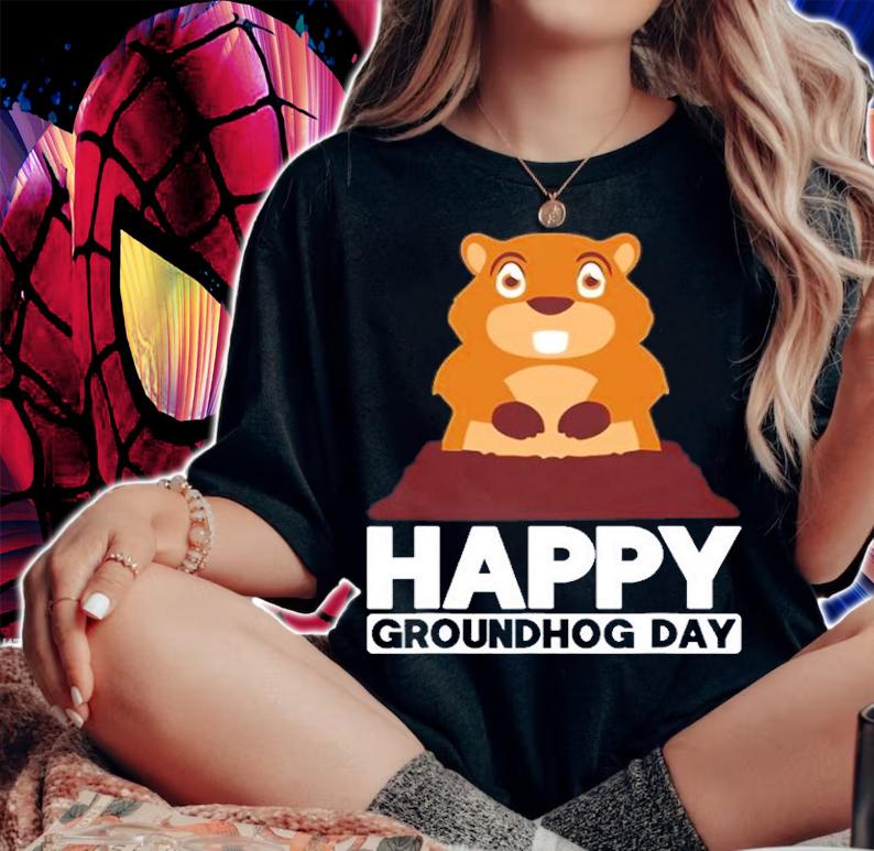 Happy Groundhog Day Woodchuck On A Hole Forecast T-Shirt t-shirt