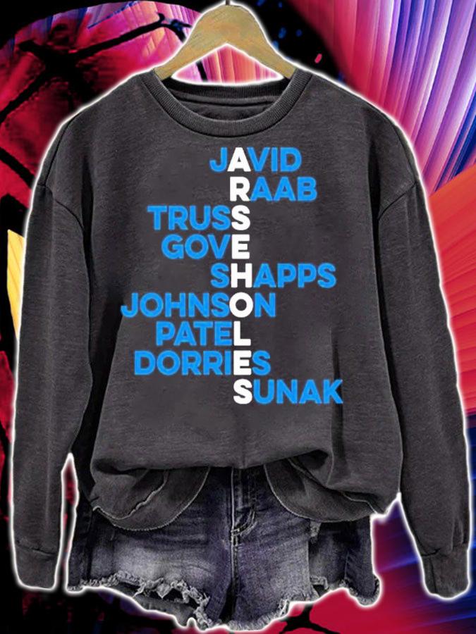 Javid Raab Truss Gove Shapps Johnson Patel Dorries Sunak shirt t-shirt sweatshirt