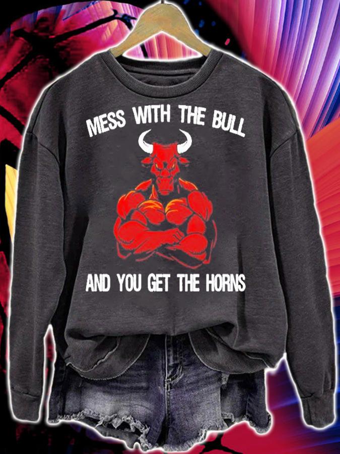 Mens Mess With The Bull And You Get The Horns T-Shirt t-shirt