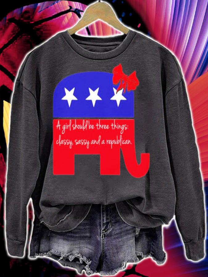 Elephant A Girl Should Be Three Things Classy Sassy And A Republican Shirt t-shirt sweatshirt