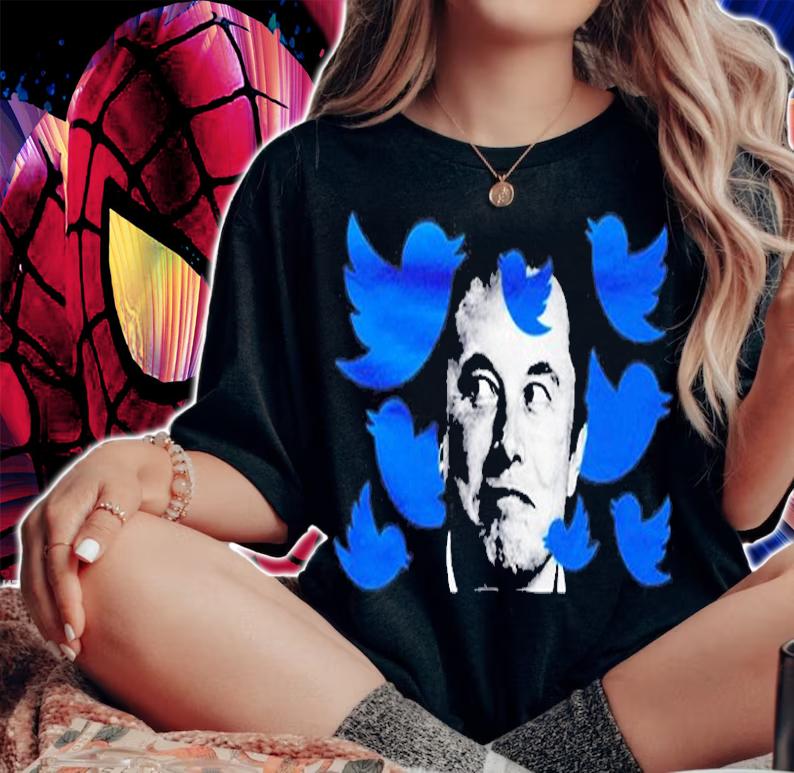 Funny Elon Musk Twitter Birds T-Shirt t-shirt woman shirt
