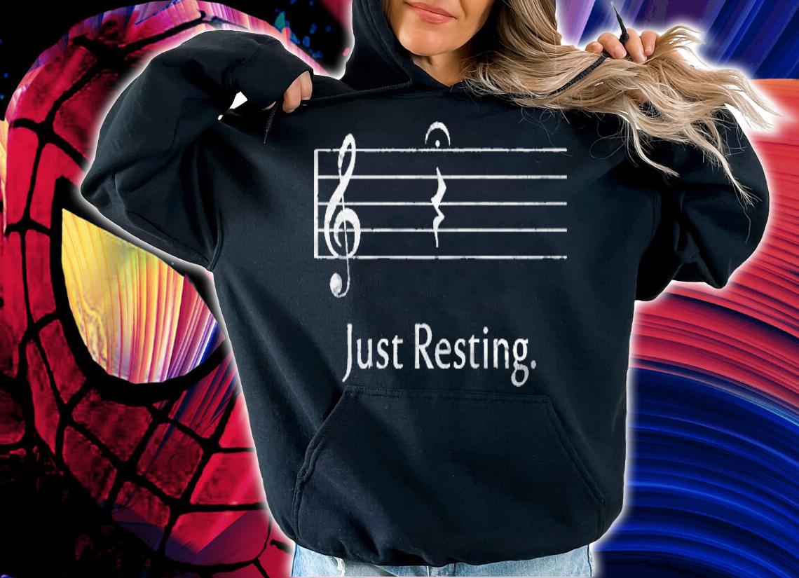 Funny Music Tee Just Resting Quarter Rest & Fermata Raglan Baseball T-shirt hoodie