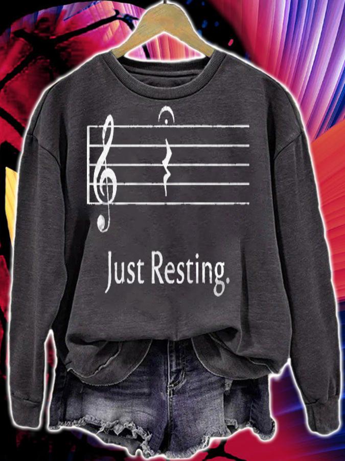 Funny Music Tee Just Resting Quarter Rest & Fermata Raglan Baseball T-shirt sweatshirt