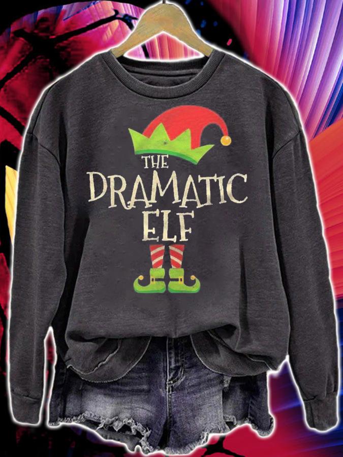 Easy The Dramatic Elf Costume Family Group Gift Christmas Shirt sweatshirt