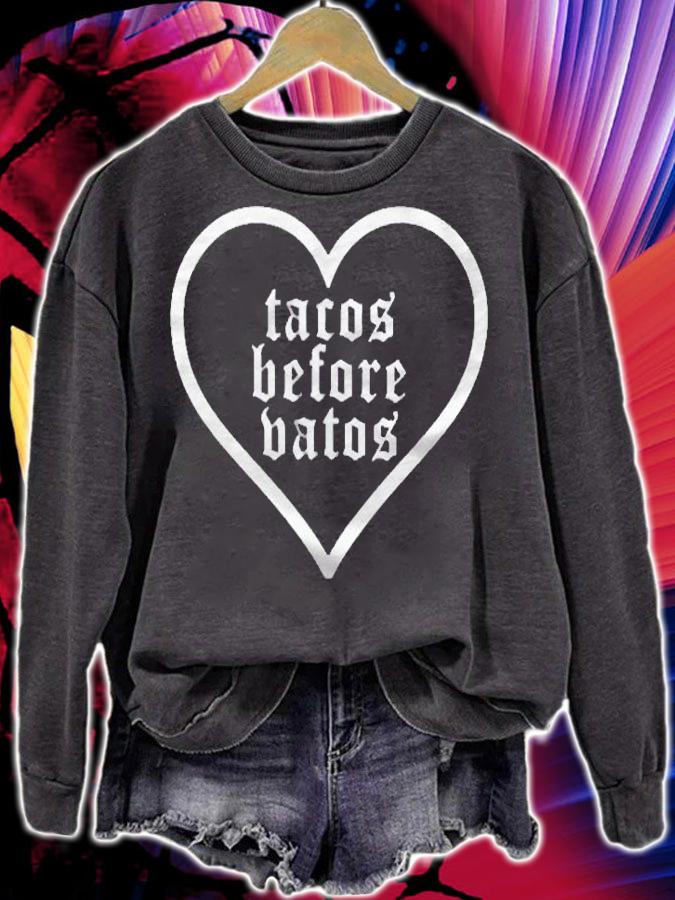 Womens Tacos Before Vatos Shirt Funny Shirt Playeras Para Mujer Shirt