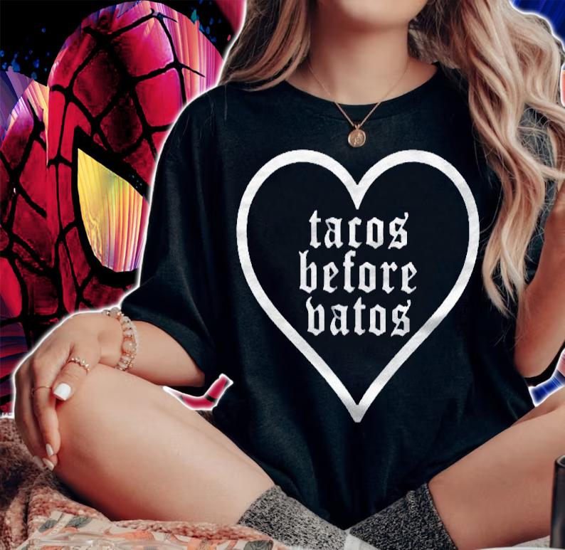 Womens Tacos Before Vatos Shirt Funny Shirt Playeras Para Mujer Shirt