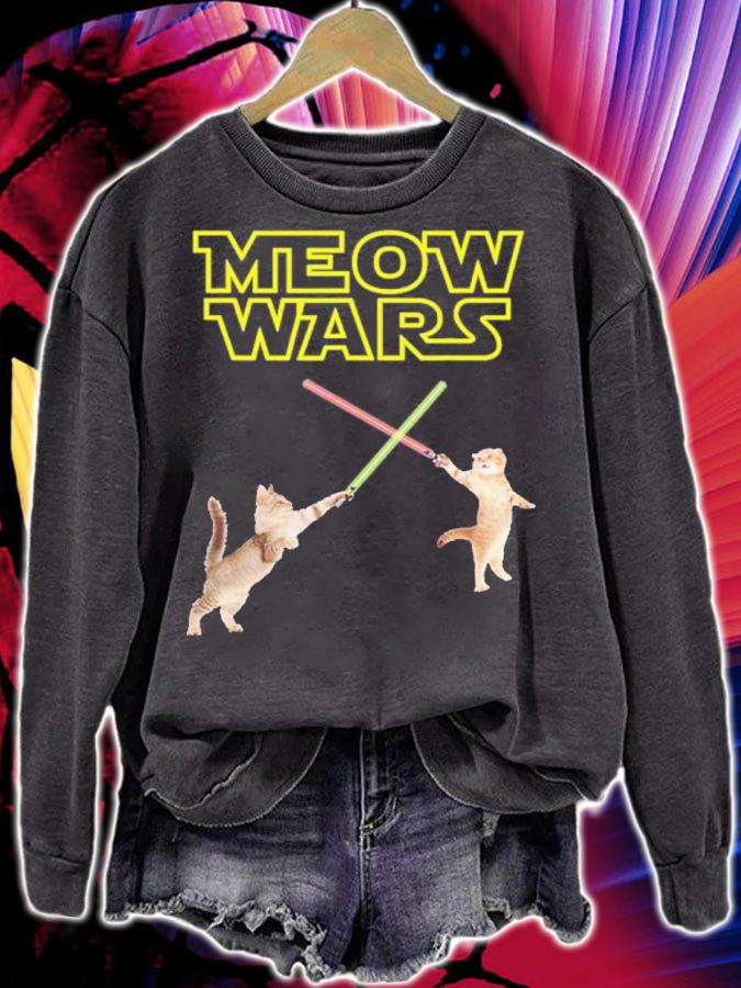 Meow Wars funny Cat lover pop art shirt